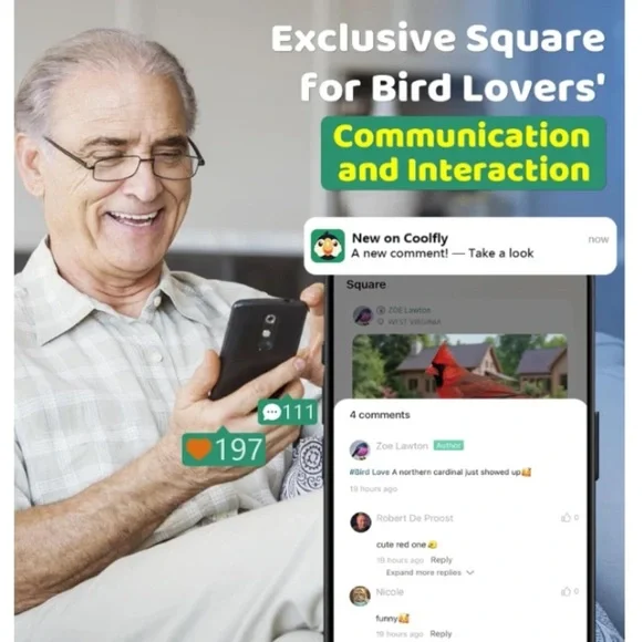 HIXX® Bird Feeder w/ Camera Solar Power Live Bird Watching Camera w/ AI Identify - Picture 4 of 13